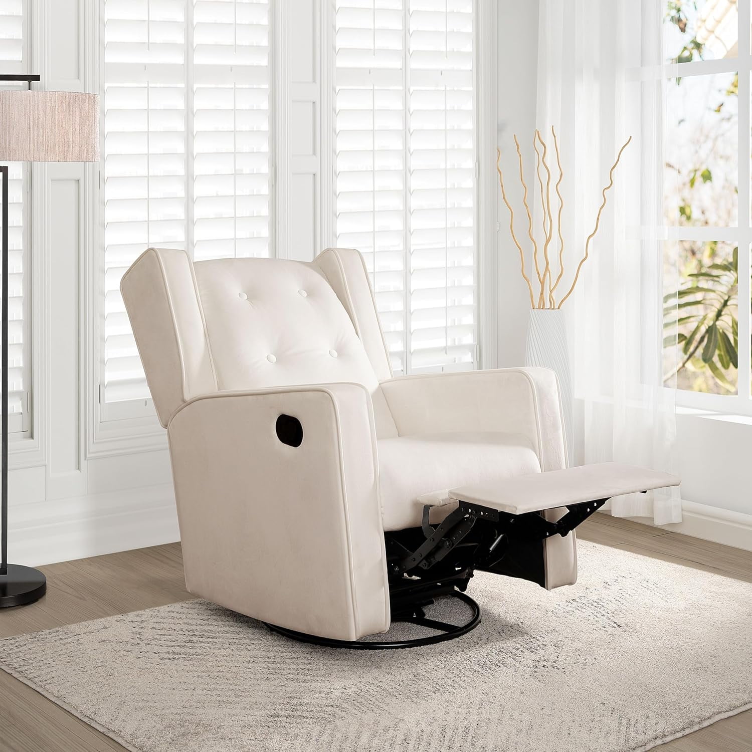 Relieve Muscle Aches with Nursery Glider, Upholstered Rocker Recliner