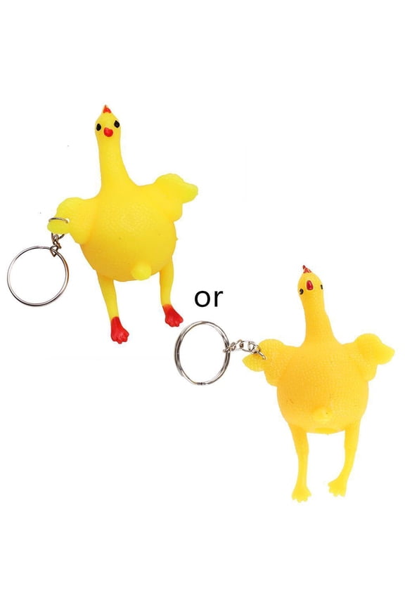 Relieve Stress Ball Keychain Squeeze Laying Egg Novelty Venting Anger Toys
