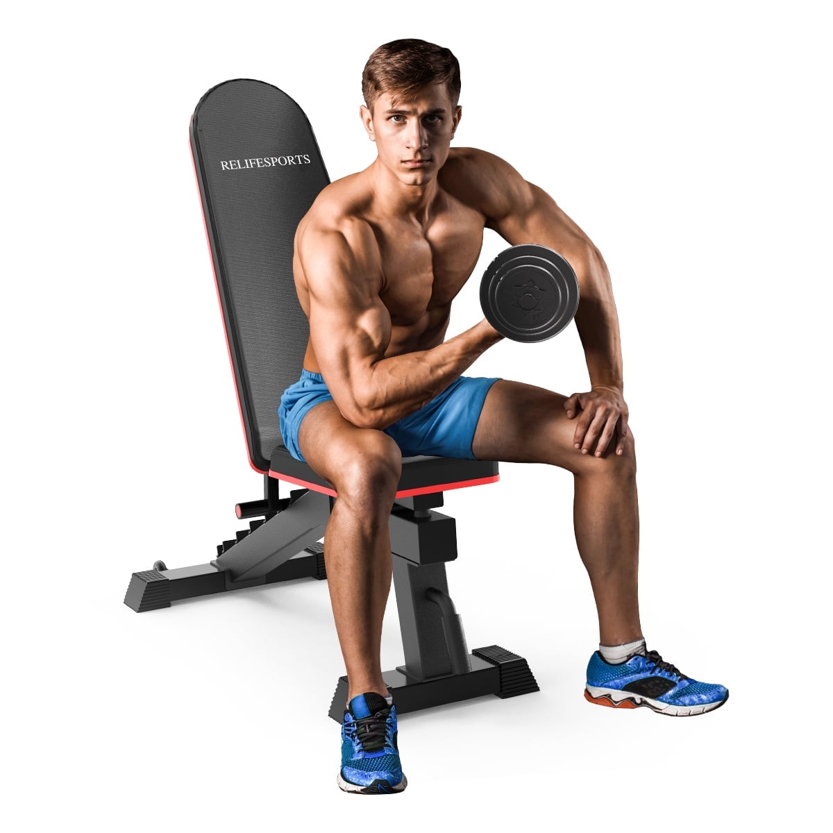 Relifesports Adjustable Weight Bench for Full Body Workout Bench Press, 660LBS Adjustable Weight Bench for Home Gym Fitness Strength Training