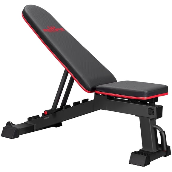 Relifesports Ajustable Weight Bench for Full Body Workout, Incline and Decline Weight Bench for Indoor Workout, Home Gym