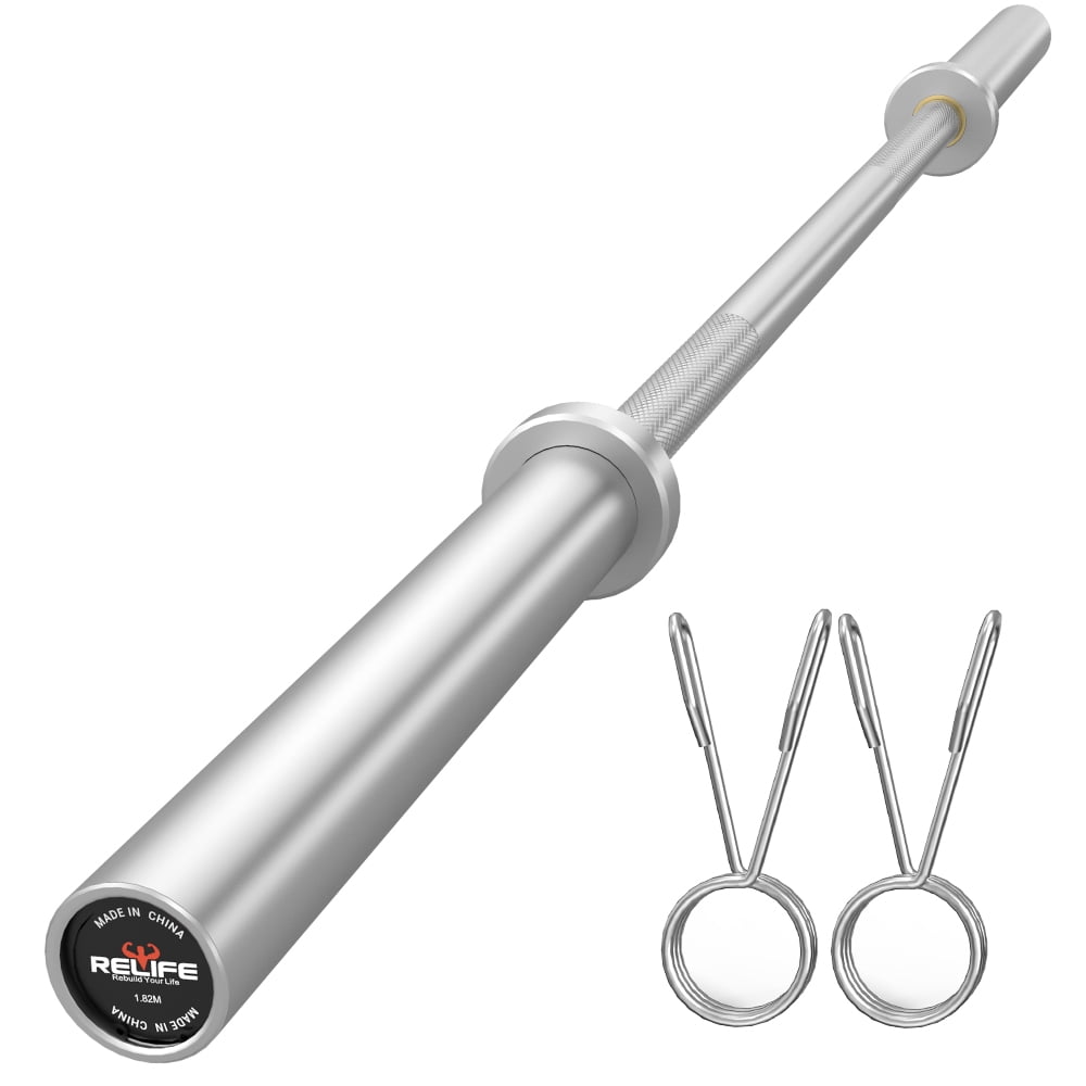 Relife Sports Barbell Bar,6Ft Olympic Weightlifting Bar Straight Bar