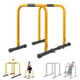 thumbnail image 1 of Relife Sports Dip Station Heavy Duty Dip Bar Stand Fitness Adjustable Parallel Bars 300LB Yellow, 1 of 13