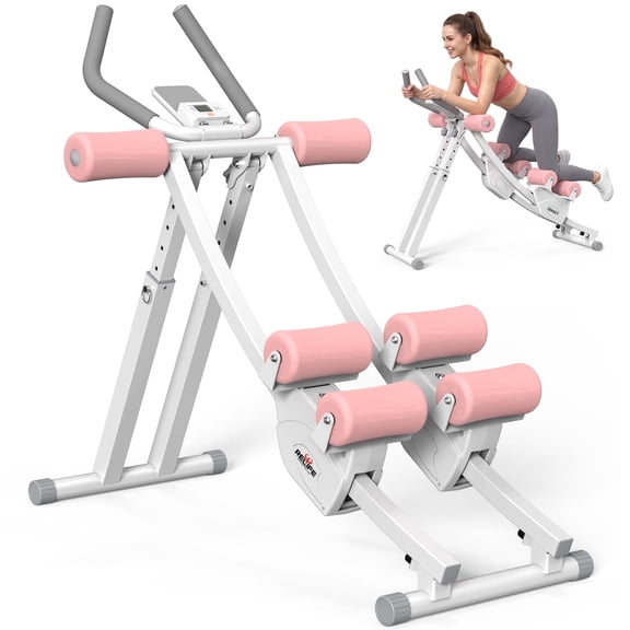 RELIFE REBUILD YOUR LIFE Foldable Dual-Track Waist Trainer, Multifunctional Abdominal Crunch Exercise Machine for Home Full-Body Workout