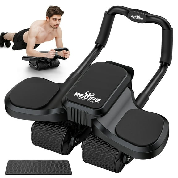 Relife Sports New with timer Ab Abdominal Exercise Roller Elbow Support, abs roller wheel core exercise equipment, Automatic Rebound Abdominal Wheel