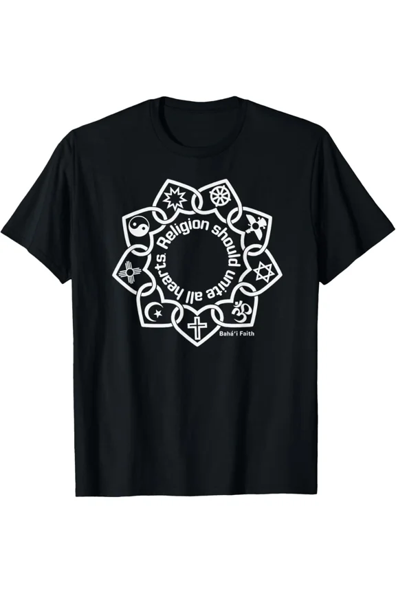 Religion Should Unite All Hearts Symbols Baha’i Quote T-Shirt