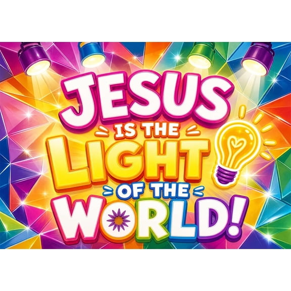 Religious Bible Backdrop Jesus is The Light of The World Christian Church Events Background Baptism Party Decoration Banner Photo Booth Props