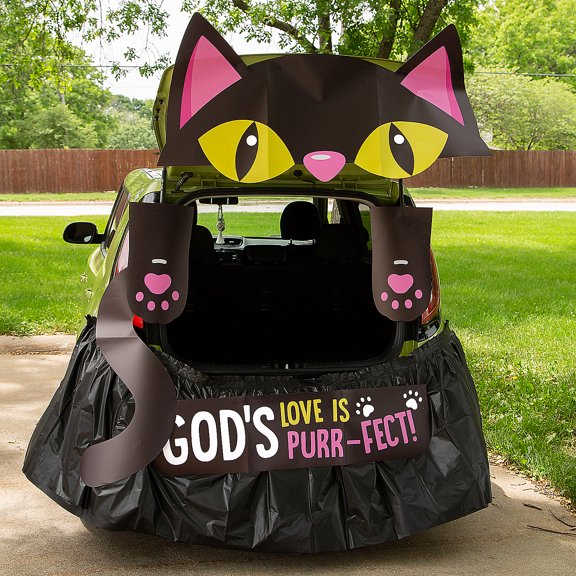 Religious Black Cat Trunk-or-Treat Decorating Kit - 6 Pc