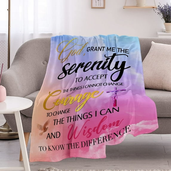 Religious Blanket, Soft Cozy Prayer Blankets and Throws with Scriptures, Warm Plush Bible Verse Blankets Christian Gifts for Women Men 60x50 Inch