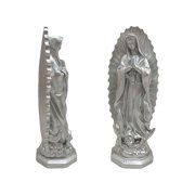 Religious Blessing Statue, Silver Resin Angel Figure for Home and Office Decoration, Detailed Collectible Ornament for Shelves 5x3x7in