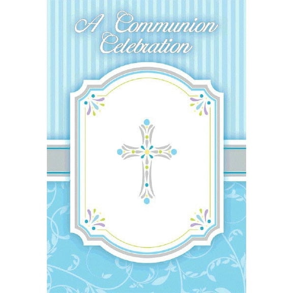 Religious 'Blessings Blue' Invitations w/ Envelopes (20ct)