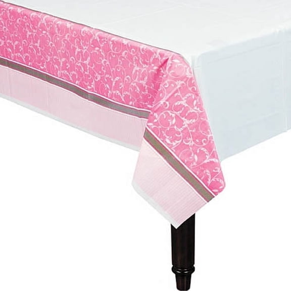 Various Pink Floral Plastic Tablecloths, First Communion