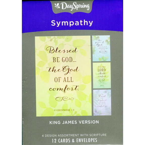 Religious Boxed Cards - Sympathy - Thoughts & Prayers - 12 Boxed Cards, KJV(J5124)