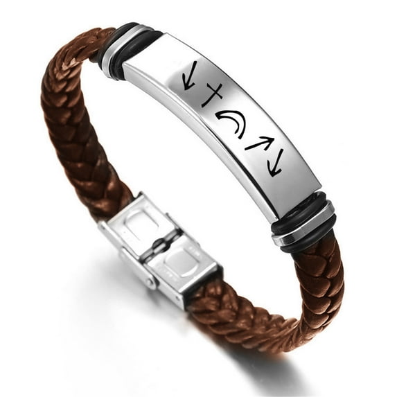 Religious Braided Leather Bracelet Bangle for Men Women Christian Jesus Witness Bracelets-He Came He Died He Arose He Ascended He's Coming Back, Brown