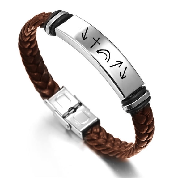 Religious Braided Leather Bracelet Bangle for Men Women Christian Jesus Witness Bracelets-He Came He Died He Arose He Ascended He's Coming Back, Brown
