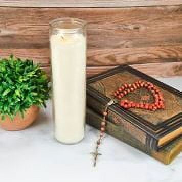 Religious Candles, Clear Glass, White Wax, Un Scented, 12 Pack