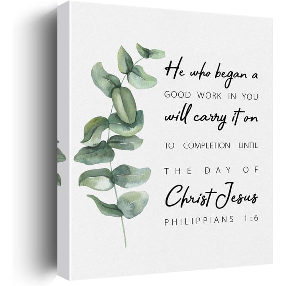 Religious Canvas Wall Art Motivation Farmhouse Decor Inspirational Scripture Canvas Prints Bible Verse Wall Decor Framed Artwork Christian Pictures Paintings for Home Office Coffee Station Decoration