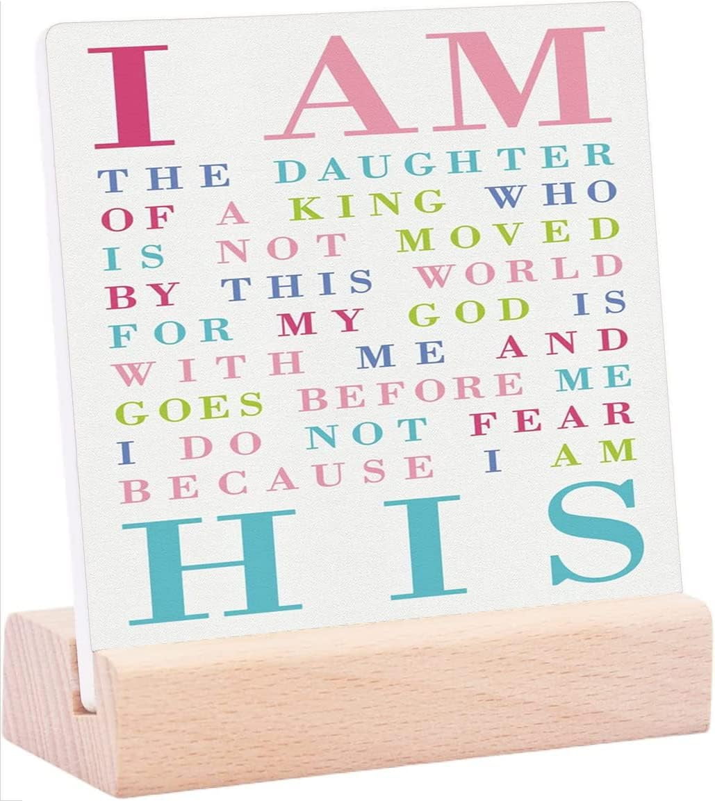 Religious Ceramic Table Plaque with Wooden Stand Desk Decorations ...