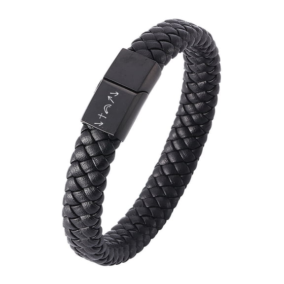 Religious Christ Jesus Faith Symbolic Leather Bracelet with Magnet Clasp, Inspiring Catholic Lord Amulet Jewelry for Church Baptism Christening, He Came, Died, Arose, Ascended, Coming Back, 8.07 Inch