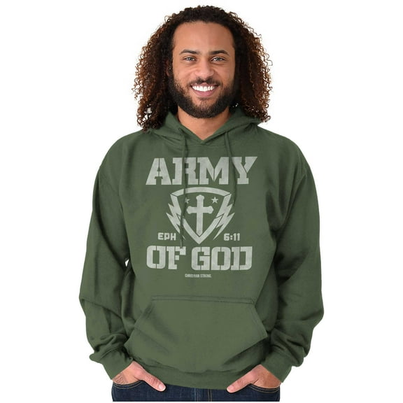 Religious Christian Army of God Hoodie Hooded Sweatshirt Men Brisco Brands S