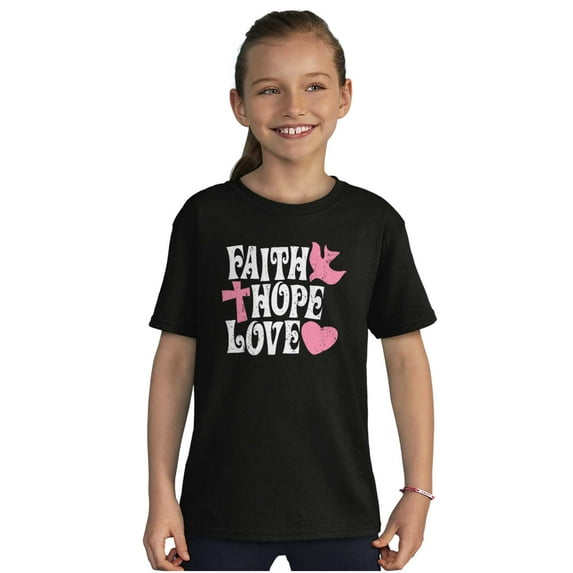 Religious Christian Faith Hope Love Girls Kids T Shirt Tees Teen Brisco Brands S