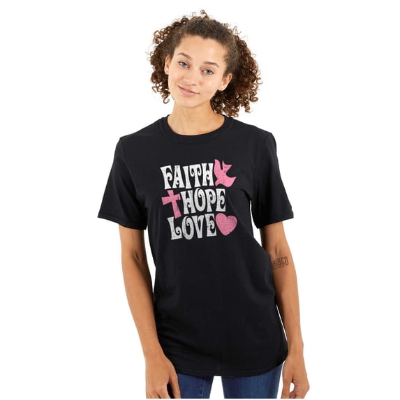 Religious Christian Faith Hope Love Women's Graphic T Shirt Tees Brisco Brands M