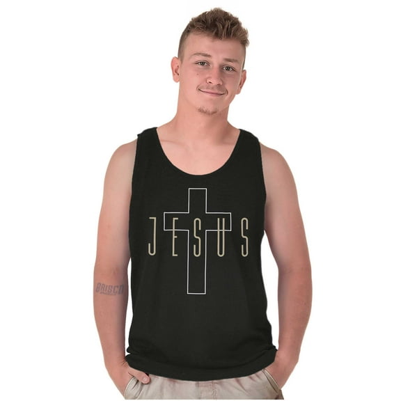 Religious Christian Faith Jesus Cross Tank Top T Shirts Men Women Brisco Brands S