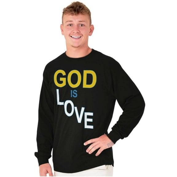 Religious Christian God is Love Long Sleeve TShirt Men Women Brisco Brands S