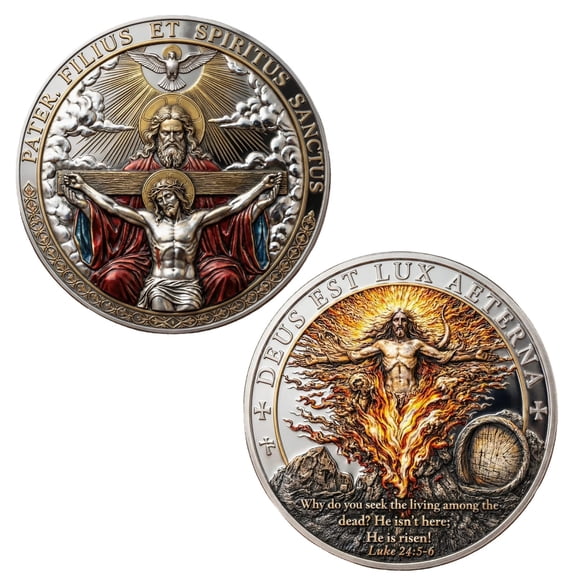 Religious Christian Jesus Coin, Inspirational Faith Commemorative Token, Souvenir Collectible Coin, Gift for Church Friends Family Decoration