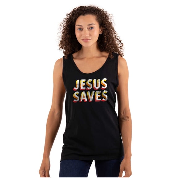 Religious Christian Jesus Saves Tank Top T Shirts Men Women Brisco Brands S