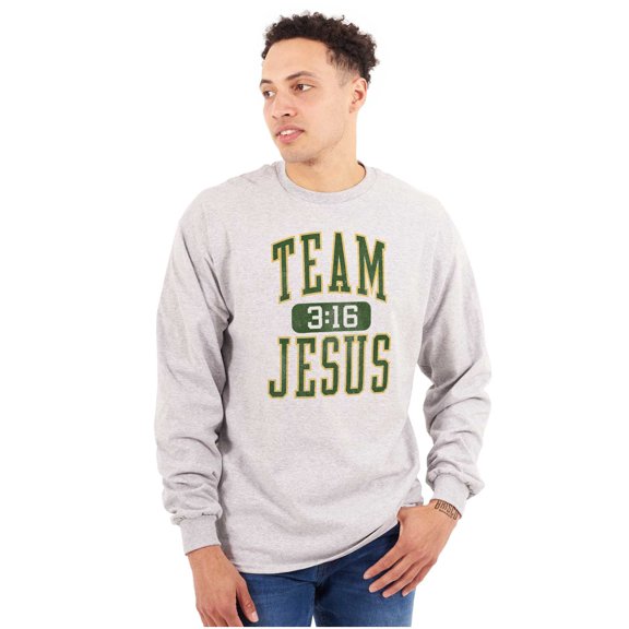 Religious Christian Team Jesus Plus Size Long Sleeve Graphic Tee Shirt Brisco Brands 3X