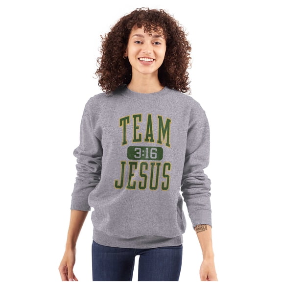 Religious Christian Team Jesus Sweatshirt for Men or Women Brisco Brands S