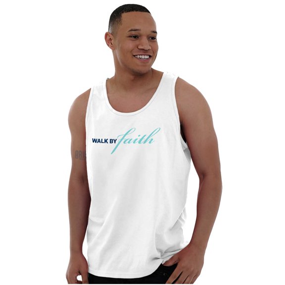 Religious Christian Walk By Faith Plus Size Graphic Tank Top Brisco Brands 3X