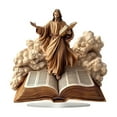 thumbnail image 1 of Religious Christmas Acrylic Desktop Ornament 7.87in – 2D Color Printed Standing Sign for Office, Café, Shelf & Holiday Decoration Display, 1 of 5