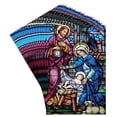 thumbnail image 1 of Religious Christmas Boxed Greeting Card Multi-Pack Set (4" x 6") by Fravessi | 16 Cards + 17 Envelopes | Stained Glass Nativity Design, 1 of 7