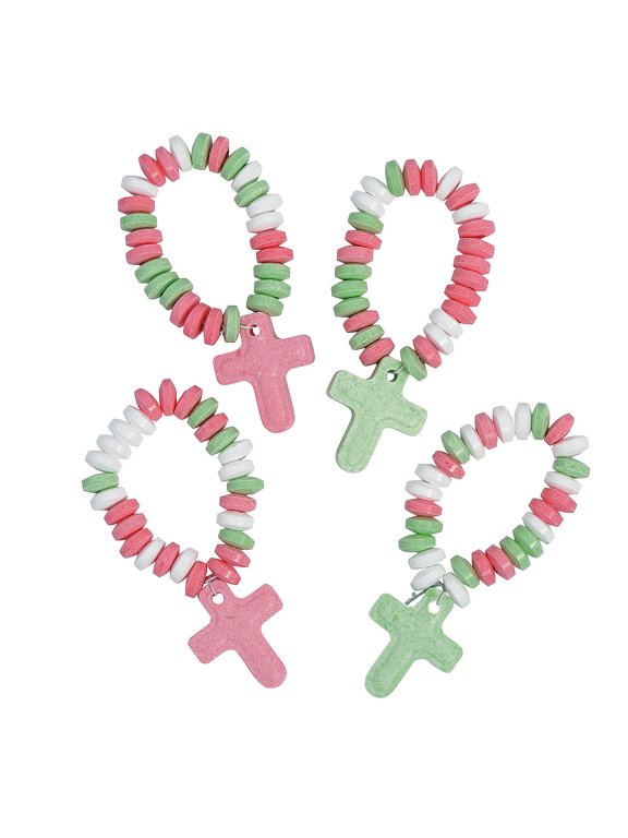 Religious Christmas Candy Bracelets, Edibles, Christmas, 12 Pieces