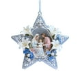 thumbnail image 1 of Religious Christmas Ornament Holy Family Nativity Hanging Decor, Vintage Floral Frame Pearl Accents Sacred Family Christmas Tree Decoration, 1 of 2