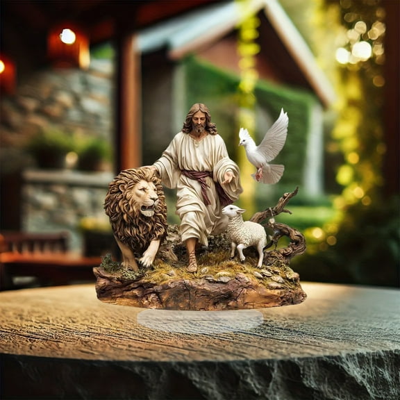 Religious Christmas Ornaments Acrylic 2D Desktop Decorations for Office Home Church Christian Christmas Displays Shelf Desk Decorations Standing Decor