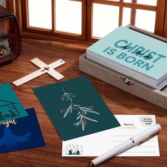 Religious Christmas Postcards Nativity Holiday Christian Greeting Cards for Friends Relatives, 20 Designs