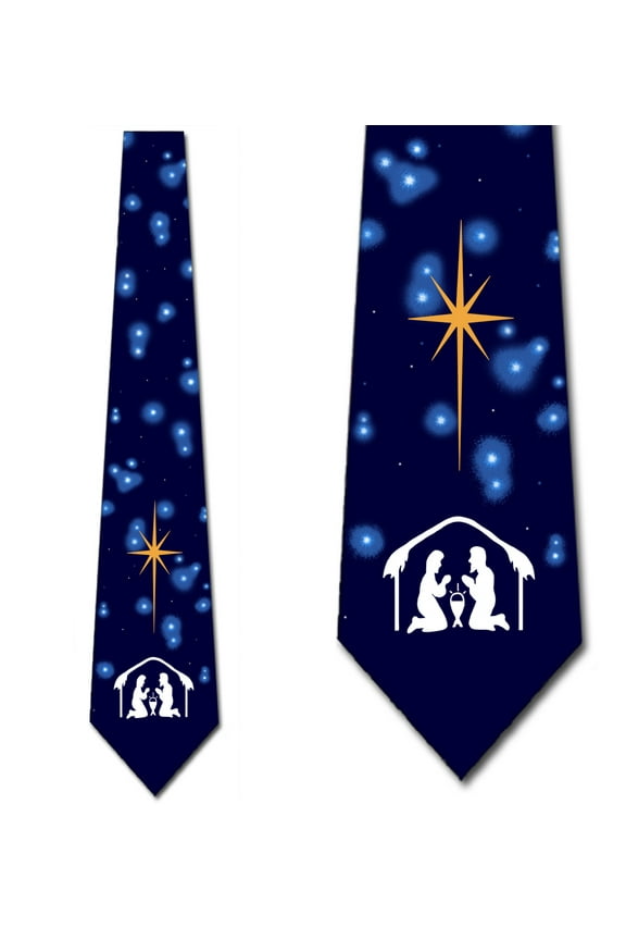Religious Christmas Ties Nativity Neckties Men Manger by Three Rooker