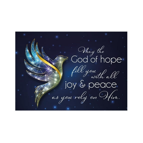 Religious Christmas Cards - Dove of Hope, Pack of 20, 5x7in, Printed in England, With Envelopes and Bible Verse., by Just Cards Direct