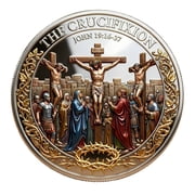 Religious Commemorative Coin Set, Crucifixion and Resurrection of Christ Collectible Coin, Inspirational Gift for BelieversColor