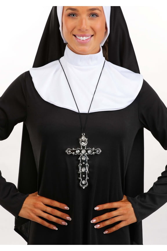 Religious Costume Black Cross Pendant Accessory