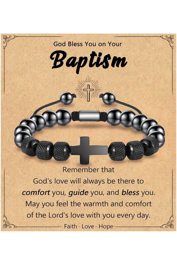 Religious Cross Bracelet Men, Easter Basket Stuffers Adults, Baptism Confirmation First Communion Christmas Christian Gifts