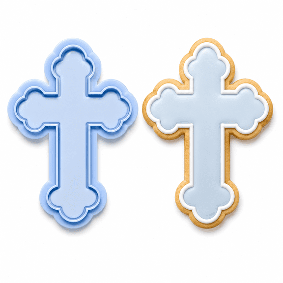 Religious Cross Cookie Cutter & Embosser