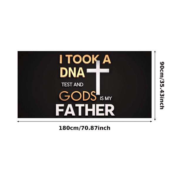 Religious Cross Inspirational Banner Faith Message Spiritual Quote God Decoration for Church Events Home Decor Study