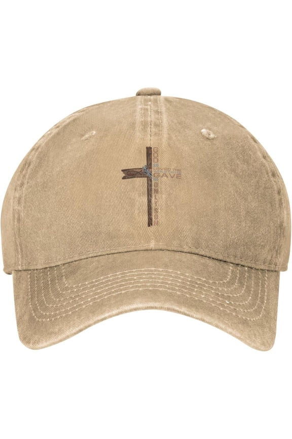 Religious Cross John 3:16 God Loved The World Jesu Baseball Cap Men Vintage Washed Cotton Adjustable Sun Dad Trucker Hat Natural