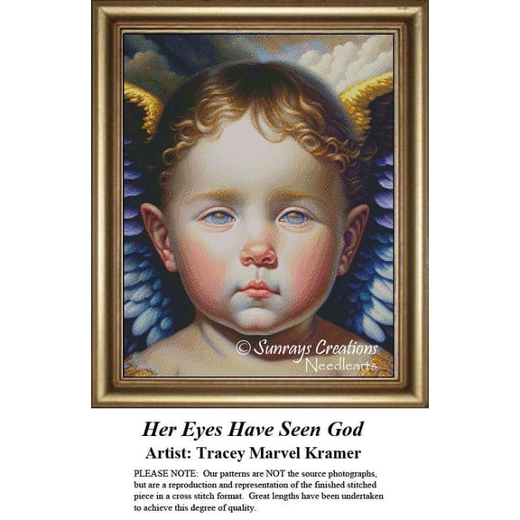 Religious Cross Stitch Pattern | Her Eyes Have Seen God (Pattern Only, You Provide The Floss and Fabric)