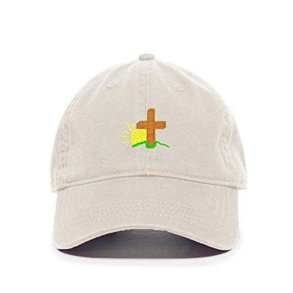 Religious Cross with Sunshine Baseball Cap Embroidered Cotton Adjustable Dad Hat