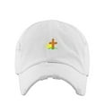 thumbnail image 1 of Religious Cross with Sunshine Vintage Baseball Cap Embroidered Cotton Adjustable Distressed Dad Hat White, 1 of 1