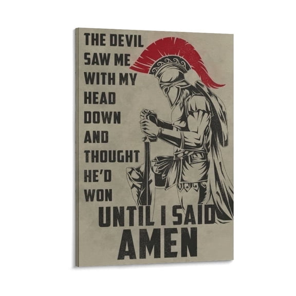 Religious Decor Motivational - God Christian - Empowered Wall Art Poster Scroll Canvas Painting Picture Living Room Decor Home 20x30inch(50x75cm)